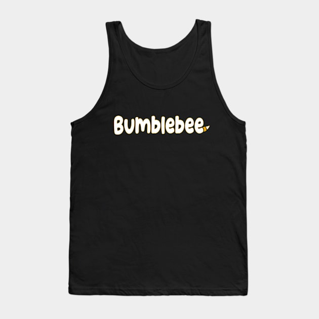 Bumblebee With Sting White Graphic Word Tank Top by K0tK0tu